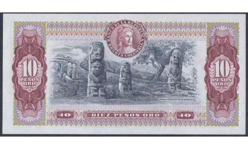 Колумбия 10 песо 1978 года (COLOMBIA  10 pesos oro 1978) P 407f: UNC