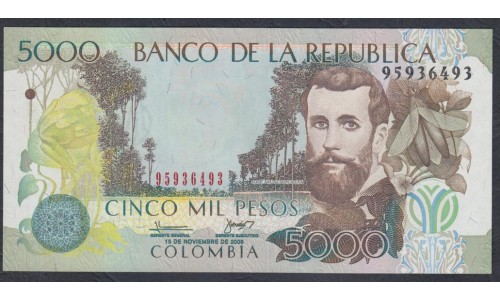 Колумбия 5000 песо 15.11.2006 г. (COLOMBIA  5000 pesos 15.11.2006) P 452h: UNC