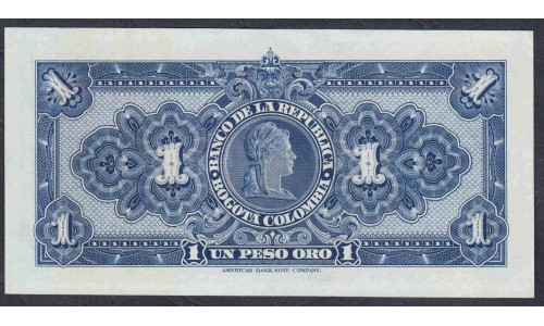 Колумбия 1 песо 1947 (COLOMBIA 1 peso oro 1947) P 380e: UNC