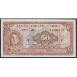 Колумбия 50 песо 1960 г. (COLOMBIA  50 peso oro 1960) P 402a: UNC