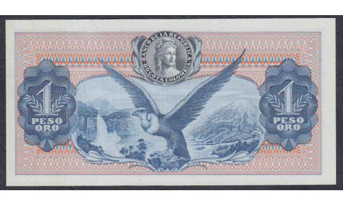 Колумбия 1 песо 1962 г. (COLOMBIA  1 pesos oro 1962) P 404b: UNC
