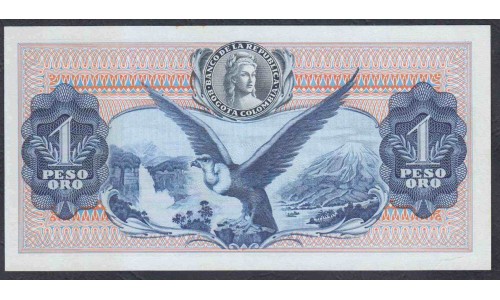Колумбия 1 песо 1972 г. (COLOMBIA  1 pesos oro 1972) P 404e: UNC