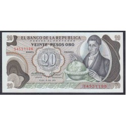 Колумбия 20 песо 1974 г. (COLOMBIA  20 pesos oro 1974) P 409с: UNC