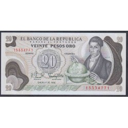 Колумбия 20 песо 1982 г. (COLOMBIA  20 pesos oro 1982) P 409d: UNC