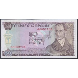 Колумбия 50 песо 1970 г. (COLOMBIA  50 pesos oro 1970) P 412b: UNC