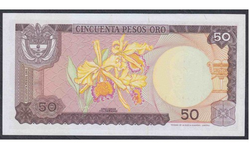 Колумбия 50 песо 1974 г. (COLOMBIA  50 pesos oro 1974) P 414: UNC