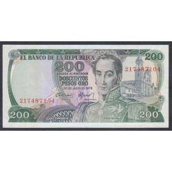 Колумбия 200 песо 1978 г. (COLOMBIA  200 pesos oro 1978) P 419: UNC