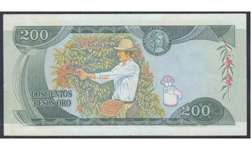 Колумбия 200 песо 1978 г. (COLOMBIA  200 pesos oro 1978) P 419: UNC
