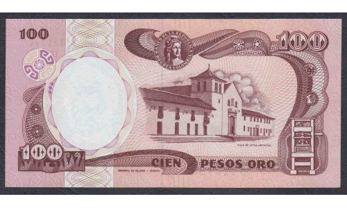 Колумбия 100 песо 1989 год (COLOMBIA  100 pesos oro 1989) P 426d: UNC