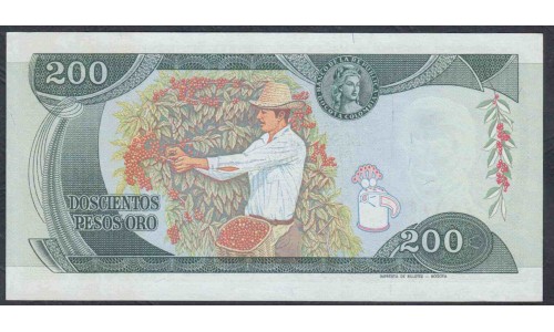 Колумбия 200 песо 1982 год (COLOMBIA  200 pesos oro 1982) P 427: UNC