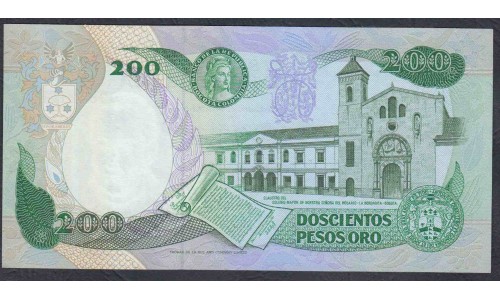 Колумбия 200 песо 1983 г. TDLR(COLOMBIA  200 pesos oro 1983, TDLR) P 428: UNC