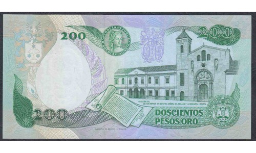 Колумбия 200 песо 1984 г. (COLOMBIA  200 pesos oro 10.08.1984) P 429b: UNC
