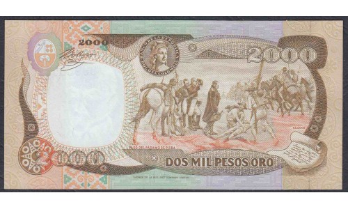 Колумбия 2000 песо 1985 г. (COLOMBIA  2000 pesos oro 1985) P 430с: UNC
