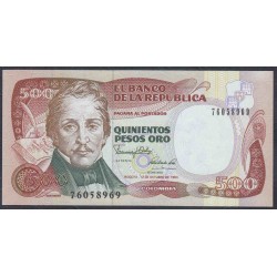 Колумбия 500 песо 1990 г. (COLOMBIA  500 pesos oro 1990) P 431: UNC