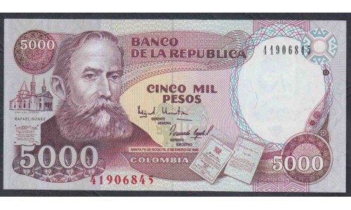Колумбия 5000 песо 02/01/1995 г. (COLOMBIA  5000 pesos 02/01/1995) P 440: UNC
