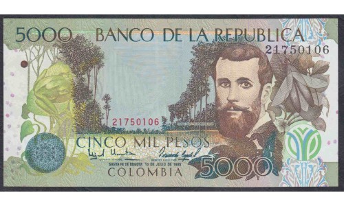 Колумбия 5000 песо 1995 г. (COLOMBIA  5000 pesos 1995) P 442: UNC