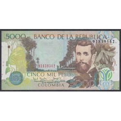 Колумбия 5000 песо 2004 г. (COLOMBIA  5000 pesos 2004) P 452e: UNC