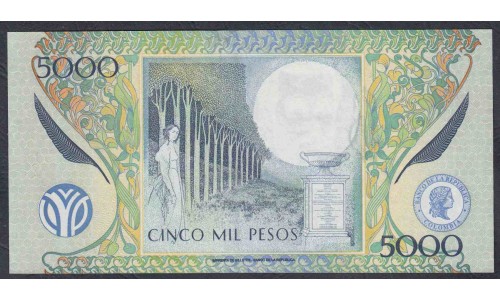 Колумбия 5000 песо 2004 г. (COLOMBIA  5000 pesos 2004) P 452e: UNC