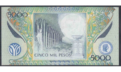 Колумбия 5000 песо 2007 г. (COLOMBIA  5000 pesos 2007) P 452i: UNC