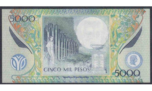 Колумбия 5000 песо 2010г. (COLOMBIA  5000 pesos 2010) P 452l: UNC