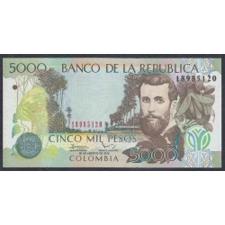 Колумбия 5000 песо 2012 (COLOMBIA  5000 pesos 2012) P 452n: UNC