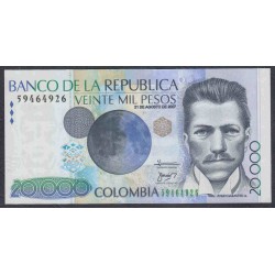 Колумбия 20000 песо 2007 г. (COLOMBIA  20000 pesos 2007) P 454p: UNC
