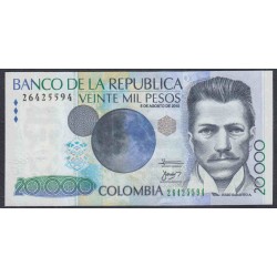 Колумбия 20000 песо 2010 г. (COLOMBIA  20000 pesos 2010) P 454v: UNC