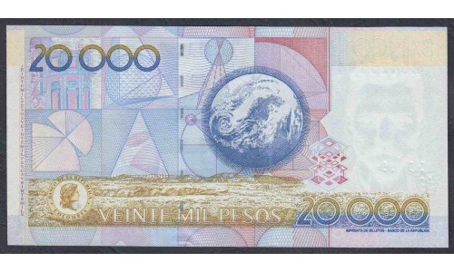 Колумбия 20000 песо 2010 г. (COLOMBIA  20000 pesos 2010) P 454v: UNC