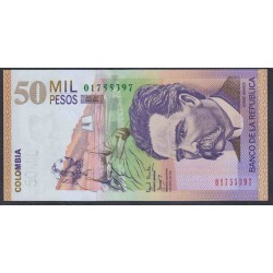 Колумбия 50000 песо 01.05. 2001 г. (COLOMBIA  50000 pesos 01.05. 2001) P 455a: UNC