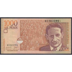 Колумбия 1000 песо 15.08. 2007 г. (COLOMBIA  1000 pesos 15.08. 2007) P-456i: UNC