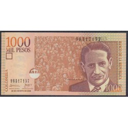 Колумбия 1000 песо 28.08. 2008 г. (COLOMBIA  1000 pesos 28.08. 2008) P 456k: UNC
