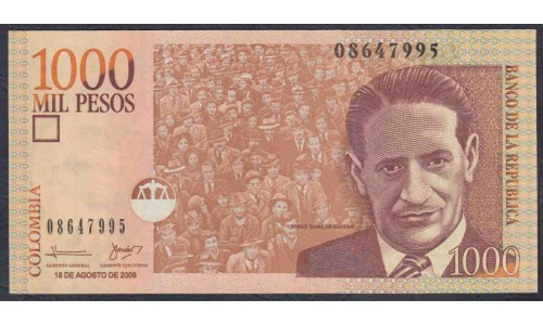 Колумбия 1000 песо 18.08. 2009 г. (COLOMBIA  1000 pesos 18.08. 2009) P-456l: UNC