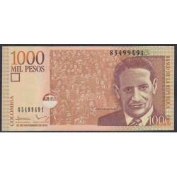Колумбия 1000 песо 23.11. 2010 г. (COLOMBIA  1000 pesos 23.11.2010) P-456m: UNC