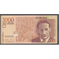 Колумбия 1000 песо 27.08. 2014 г. (COLOMBIA  1000 pesos 27.08.2014) P-456q: UNC