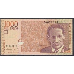 Колумбия 1000 песо 02.08. 2016 г. (COLOMBIA  1000 pesos 02.08.2016) P-456v: UNC