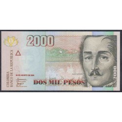 Колумбия 2000 песо 29.08.2008 г. (COLOMBIA  2000 pesos 29.08.2008) P 457i: UNC