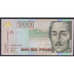 Колумбия 2000 песо 30.08. 2008 г. (COLOMBIA  2000 pesos 30.08.2008) P 457j: UNC