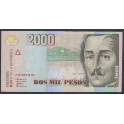 Колумбия 2000 песо 20.08. 2009 г. (COLOMBIA  2000 pesos 20.08.2009) P 457l: UNC