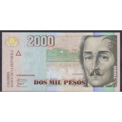 Колумбия 2000 песо 19.08. 2009 г. (COLOMBIA  2000 pesos 19.08.2009) P 457k: UNC