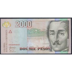 Колумбия 2000 песо 29.08.2013 г. (COLOMBIA  2000 pesos 29.08.2013) P 457v: UNC