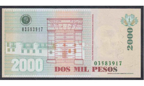 Колумбия 2000 песо 29.08.2013 г. (COLOMBIA  2000 pesos 29.08.2013) P 457v: UNC