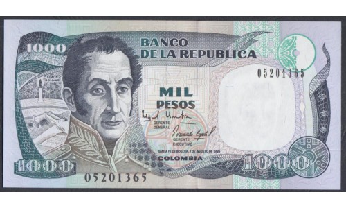 Колумбия 1000 песо 1995 года, 2 августа 1995 (COLOMBIA  1000 pesos oro 02.08.1995) P 438: UNC