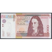 Колумбия 10000 песо 2010 г. (COLOMBIA  10000 pesos 2010) P 453n: UNC