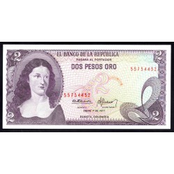 Колумбия 2 песо 01.01.1977 года (COLOMBIA  2 pesos oro 01.01.1977) P 413b: UNC