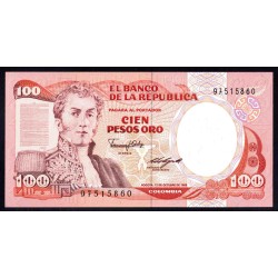 Колумбия 100 песо 1985 г. (COLOMBIA  100 pesos oro 1985) P 426b: UNC
