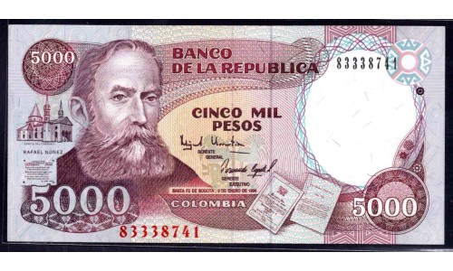 Колумбия 5000 песо 03/01/1994 г. (COLOMBIA  5000 pesos 03/01/1994) P 440: UNC
