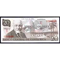 Коста Рика 20 колон 1976 г. (COSTA RICA 20 colones 1976) P 238b: UNC 