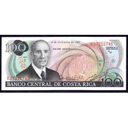 Коста Рика 100 колон 1982 г. (COSTA RICA 100 colones 1982) P 248b: UNC 