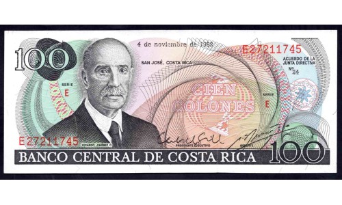 Коста Рика 100 колон 1982 г. (COSTA RICA 100 colones 1982) P 248b: UNC 