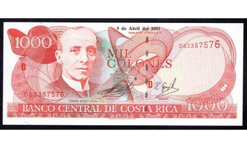 Коста Рика 1000 колон 2003 г. (COSTA RICA 1000 colones 2003) P 264d: UNC 